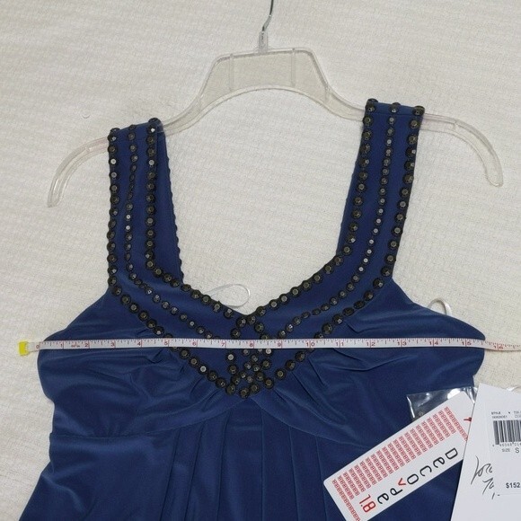 NWT Decode 1.8 Blue Cocktail Dress, Detail on the Bodice and Straps, Size S - Picture 11 of 11